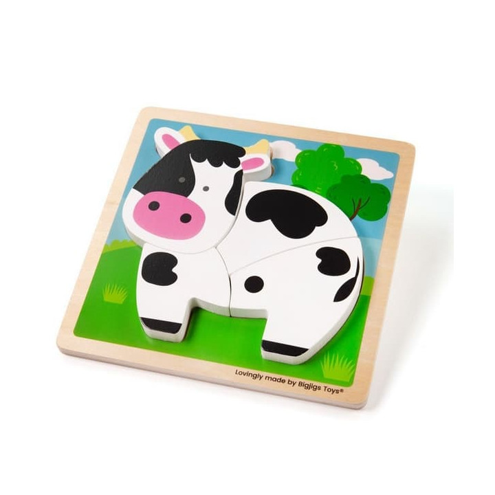 Bigjigs Toys Vkládací puzzle Kravička