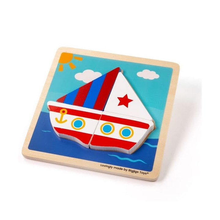 Bigjigs Toys Vkládací puzzle Plachetnice