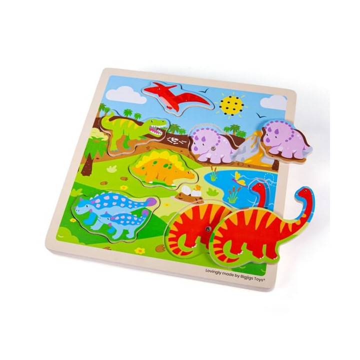 Bigjigs Toys Vkládačka se zvukem Dinosauři