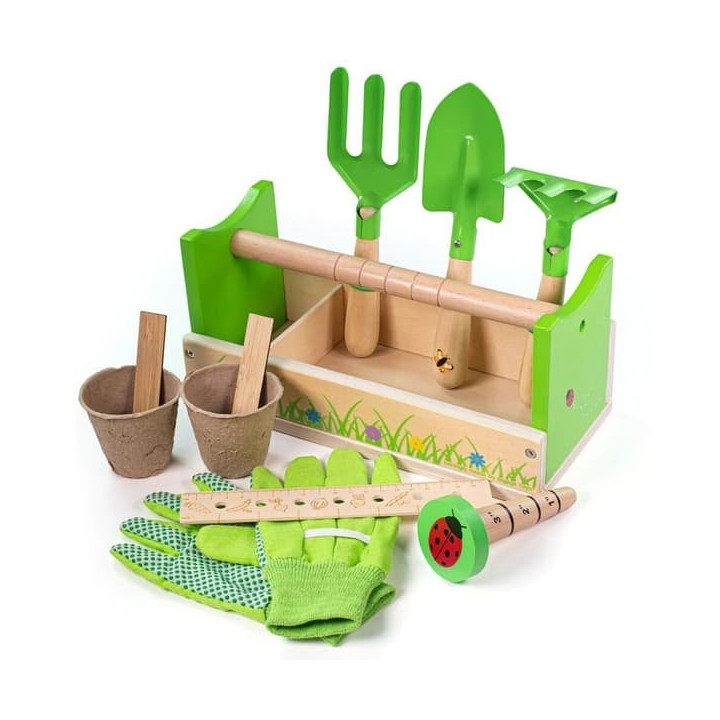 Bigjigs Toys Zahradnický set v přepravce