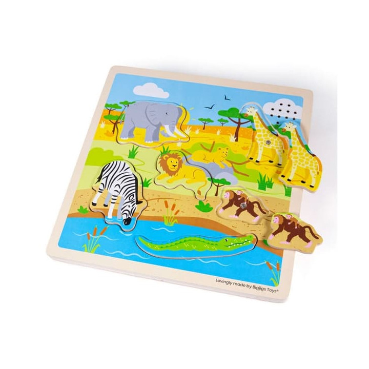 Bigjigs Toys Vkládačka se zvukem Safari