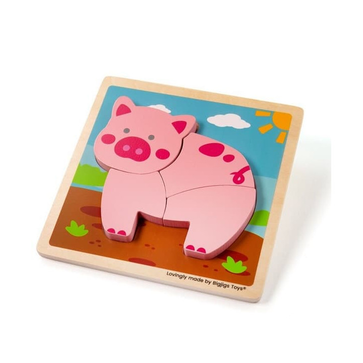 Bigjigs Toys Vkládací puzzle Prasátko