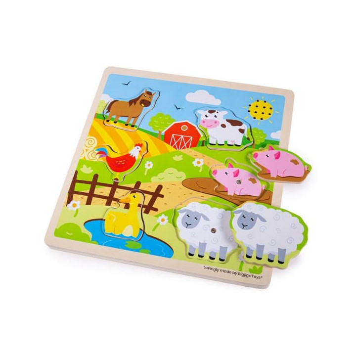 Bigjigs Toys Vkládačka se zvukem Farma