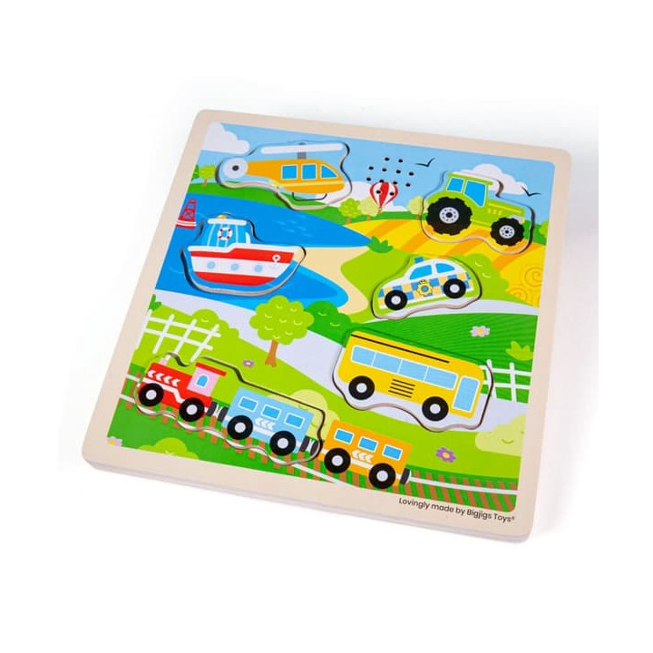 Bigjigs Toys Vkládačka se zvukem Doprava