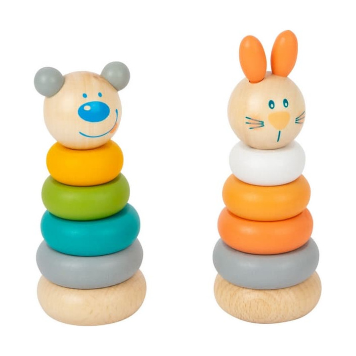 Small Foot Nasazovací věž pastelová 1 ks králiček