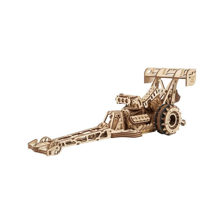 Ugears 3D dřevěné mechanické puzzle Závodní auto (dragster)