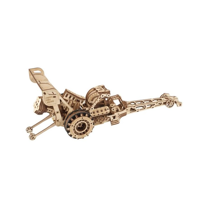 Ugears 3D dřevěné mechanické puzzle Závodní auto (dragster)