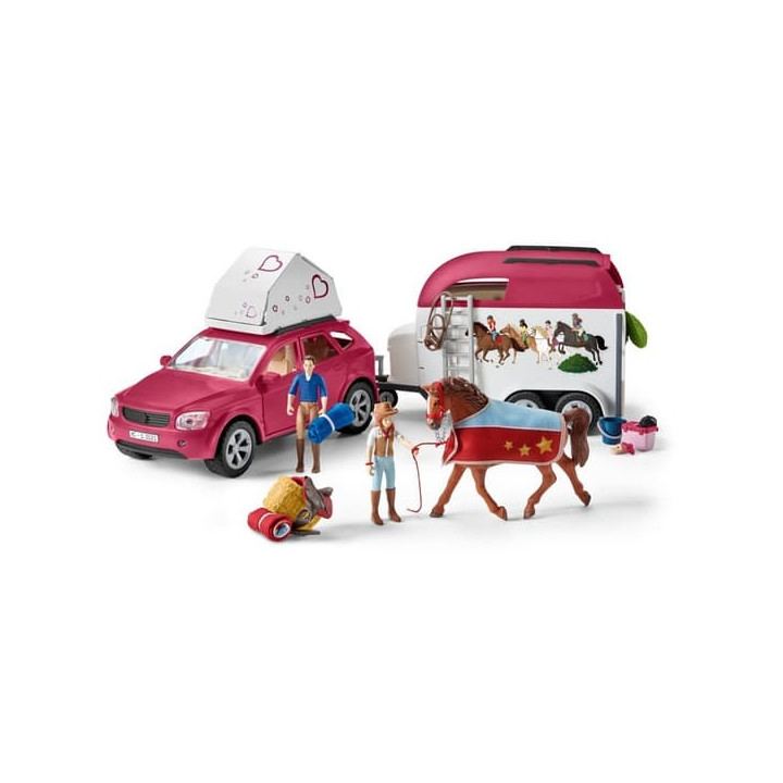 Schleich 42535 Dobrodružné auto s přívěsem a koněm
