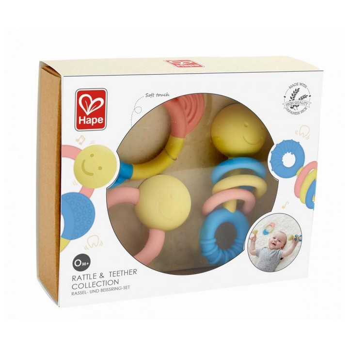Hape ECO BABY - Sada chrastítek a kousátek