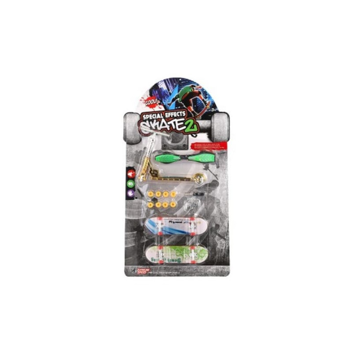 Sada skateboard šroubovací, koloběžka prstová, waveboard plast s doplňky