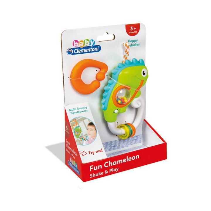 Elektronické chrastítko s úchytem - Chameleon