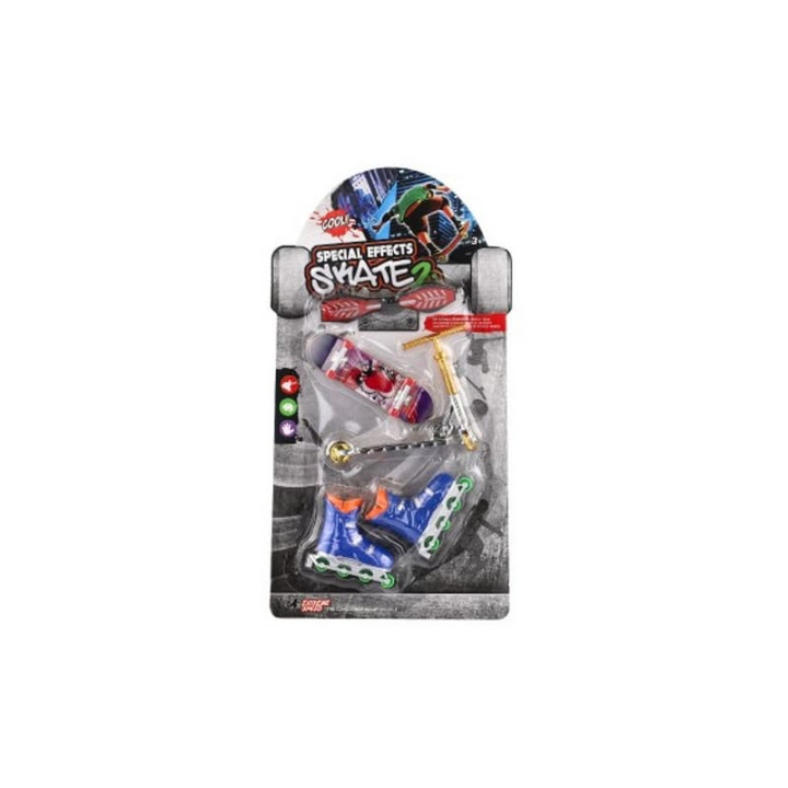 Sada skateboard, waveboard, brusle, koloběžka prstová plast