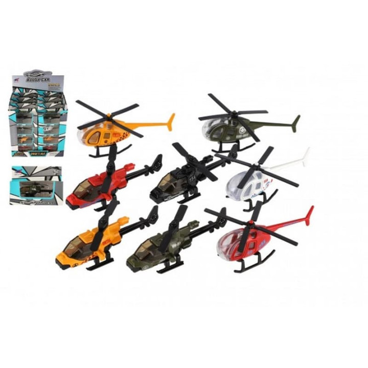 Vrtulník/Helikoptéra kov/plast 10cm