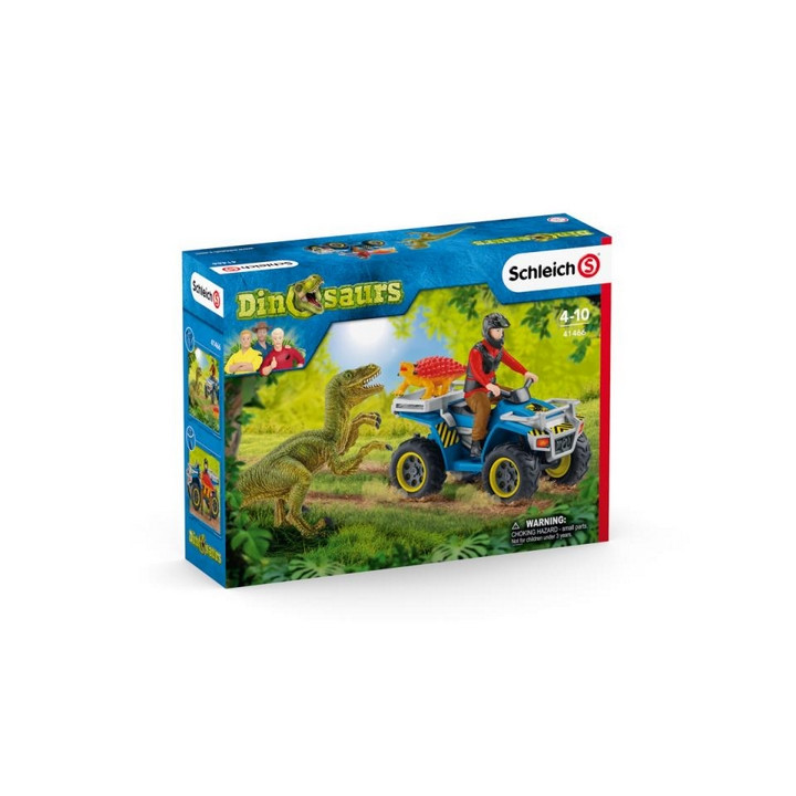 Schleich 41466 Útěk před Velociraptorem na čtyřkolce