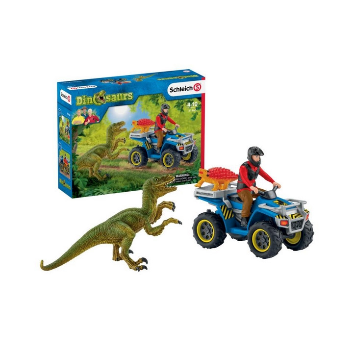 Schleich 41466 Útěk před Velociraptorem na čtyřkolce