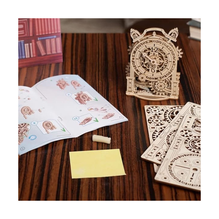 Ugears 3D dřevěné mechanické puzzle Dekorační budík