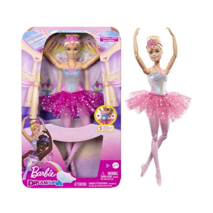 Barbie svítící magická baletka s růžovou sukní