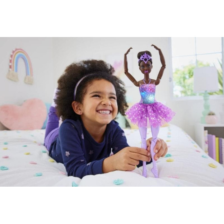 Barbie svítící magická baletka s fialovou sukní