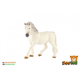 Kůň domácí bělouš zooted plast 13cm v sáčku