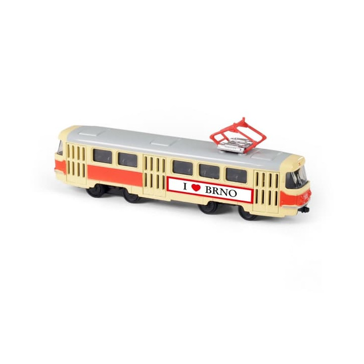 Kovová česká retro tramvaj 16 cm BRNO