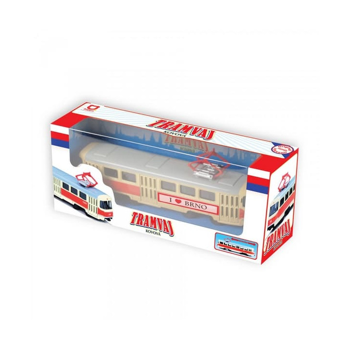 Kovová česká retro tramvaj 16 cm BRNO