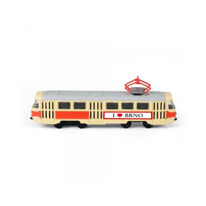 Kovová česká retro tramvaj 16 cm BRNO