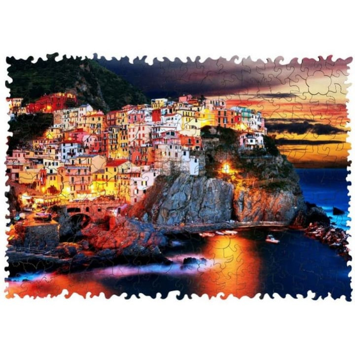 Dřevěné barevné puzzle - Manarola v Itálii