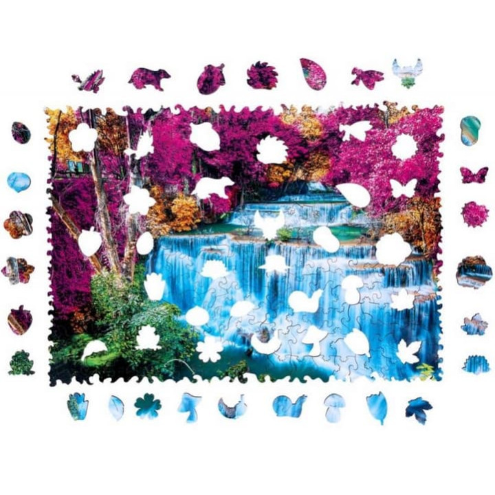 Dřevěné barevné puzzle - Barevný vodopád