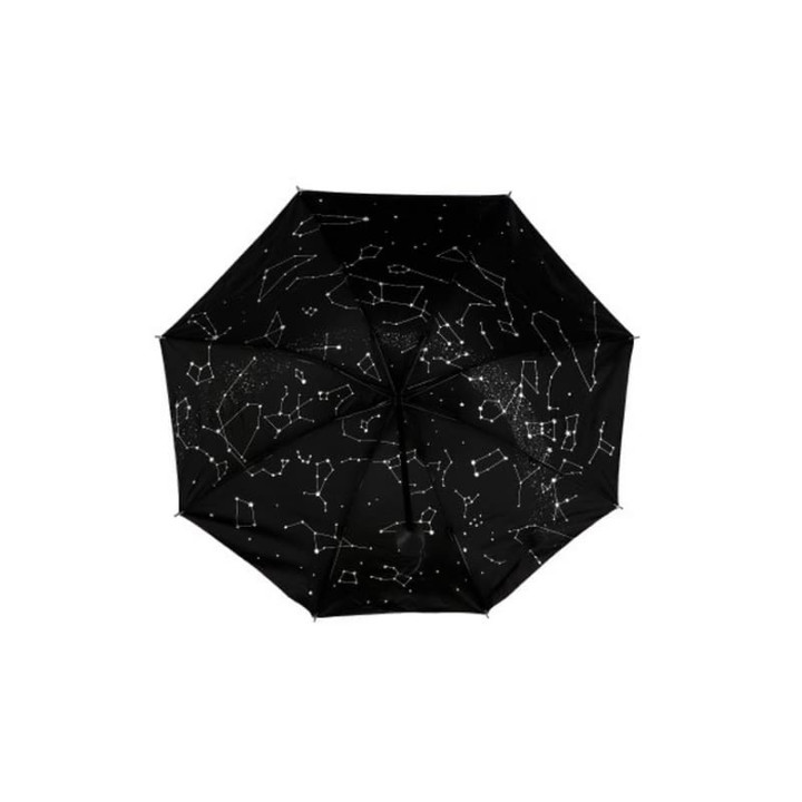 Deštník hvězdná obloha skládací 25cm látka/kov pro dospělé stříbrný v sáčku