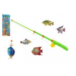 Hra ryby/rybář magnetická plast 5ks+prut plast 39cm