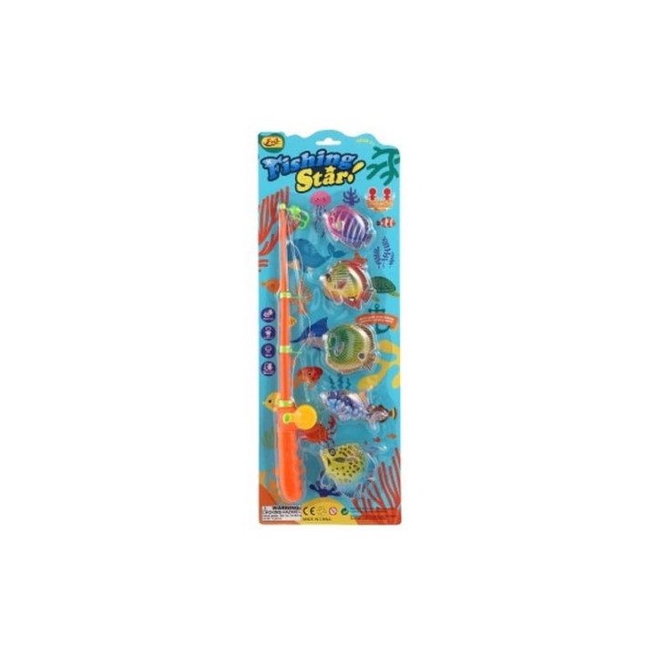Hra ryby/rybář magnetická plast 5ks+prut plast 39cm