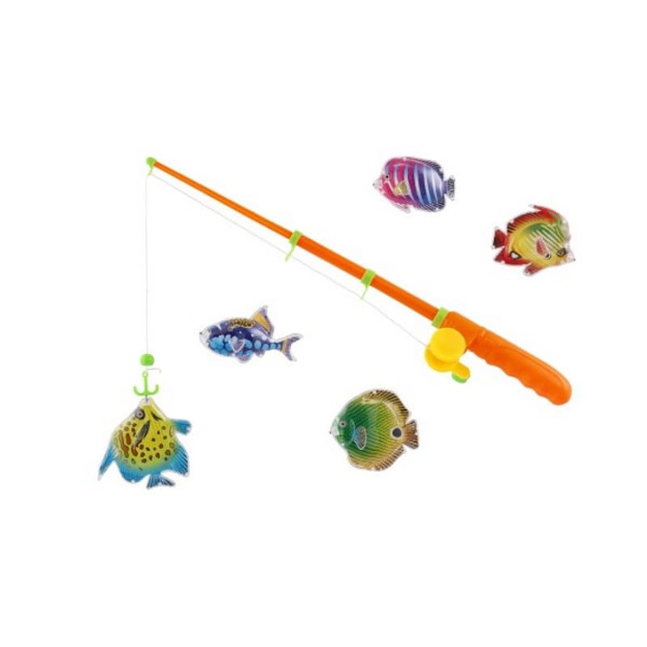 Hra ryby/rybář magnetická plast 5ks+prut plast 39cm