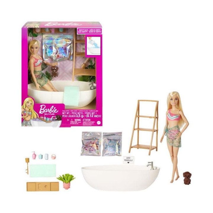 Barbie® panenka a koupel s mýdlovými konfetami - blondýnka