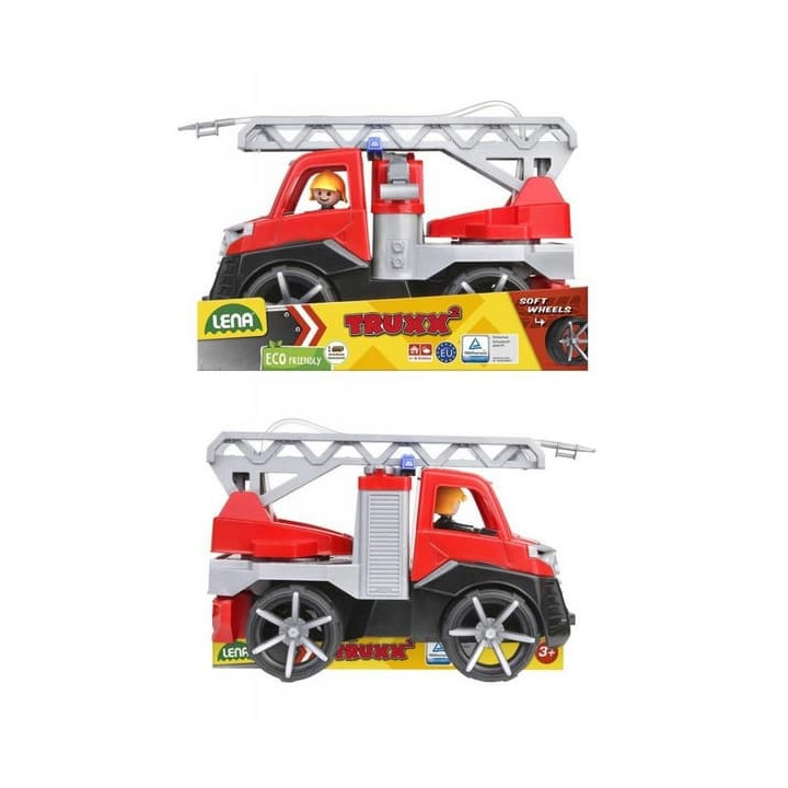 Auto Truxx 2 hasiči stříkající vodu plast 29cm s figurkou