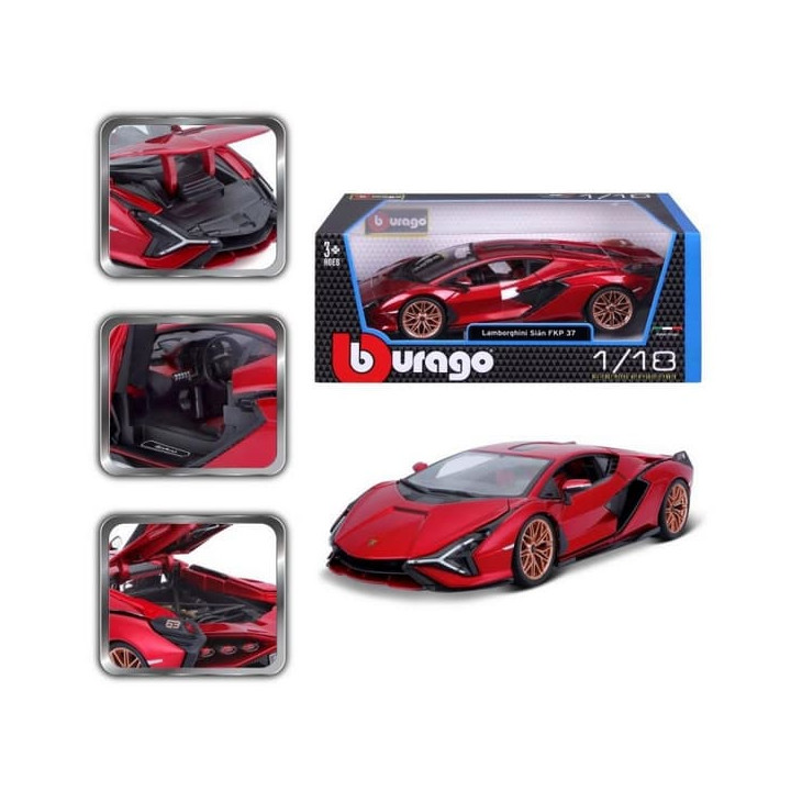 Bburago 1:18 TOP Lamborghini Sián FKP 37 Red