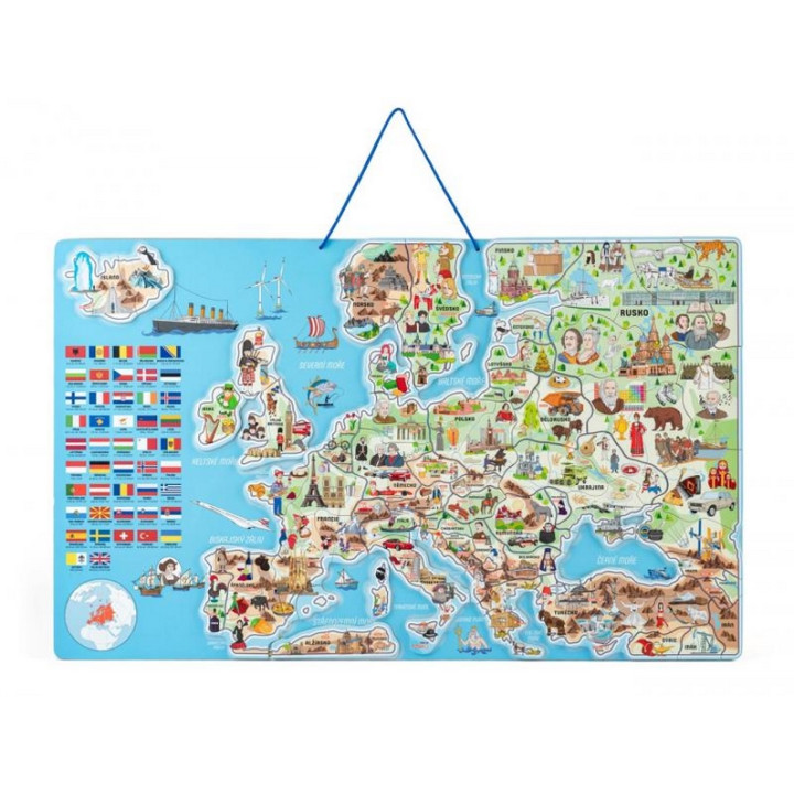 Magnetická mapa EVROPY, společenská hra 3 v 1, ČJ