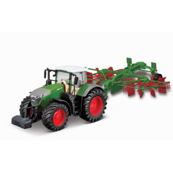 Bburago 10cm Farm Traktor na setrvačník s vlečkou Fendt 1050 Vario