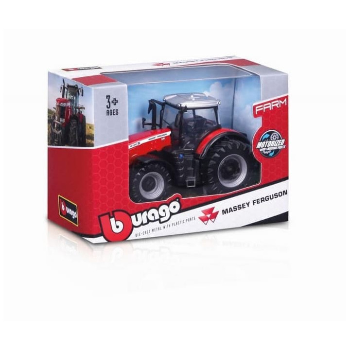 Bburago 10cm Farm Traktor na setrvačník Massey Ferguson 8740S