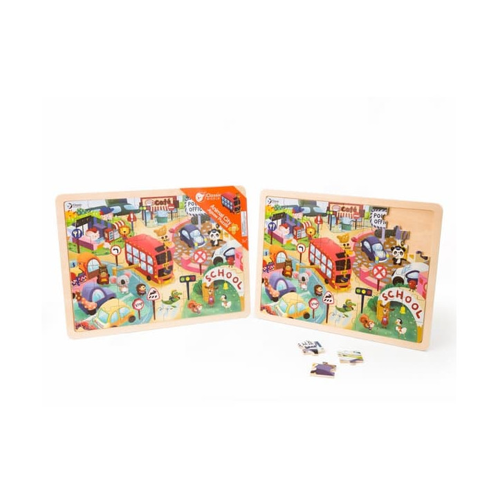 Classic World Puzzle město zvířat