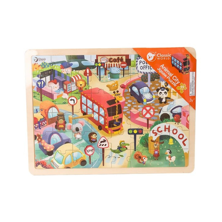 Classic World Puzzle město zvířat