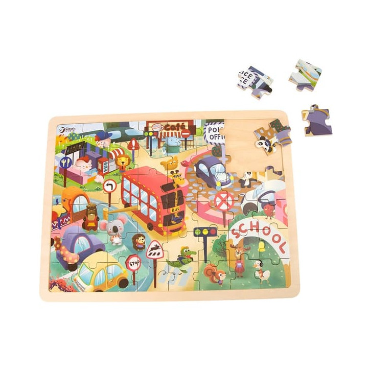 Classic World Puzzle město zvířat