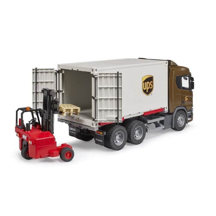 Bruder 3582 Logistická Scania UPS s vysokozdvižným vozíkem