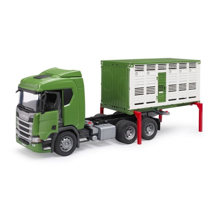 Bruder 3548 Scania Super 560R nákladní vůz pro přepravu zvířat s 1 krávou