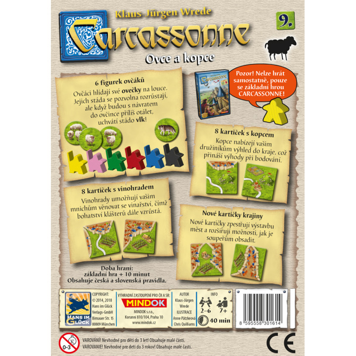 Mindok Carcassonne - rozšíření 9 (Ovce a kopce)
