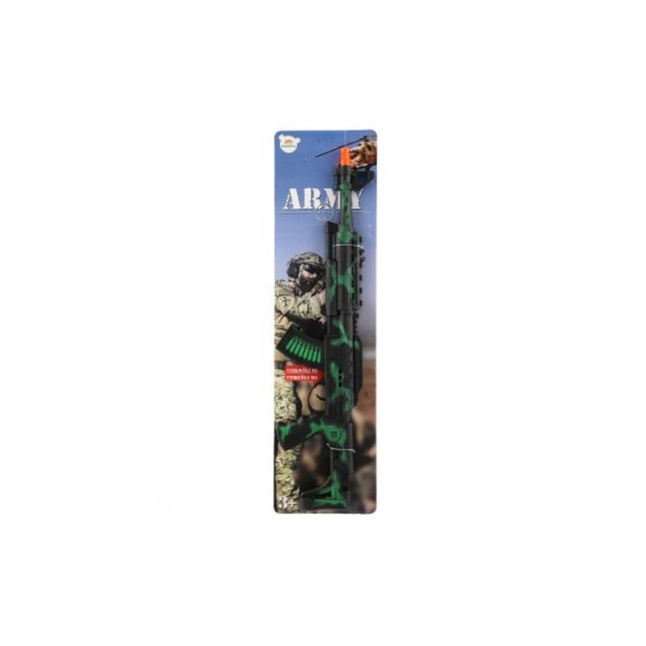 Samopal jiskřící ARMY na setrvačník plast 62cm na kartě