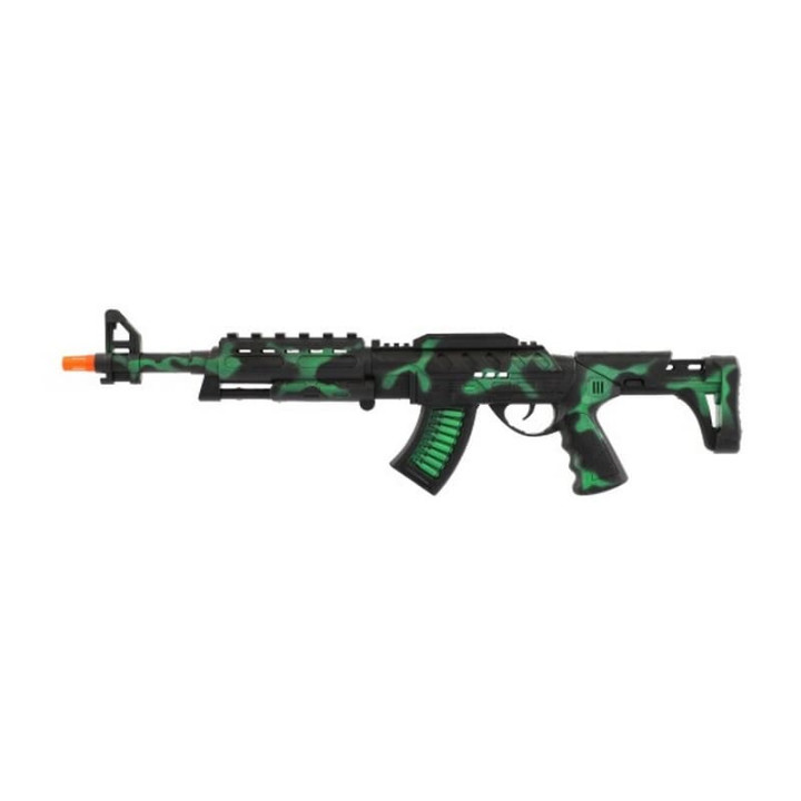 Samopal jiskřící ARMY na setrvačník plast 62cm na kartě