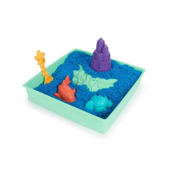 KINETIC SAND KRABICE TEKUTÉHO PÍSKU S PODLOŽKOU MODRÁ