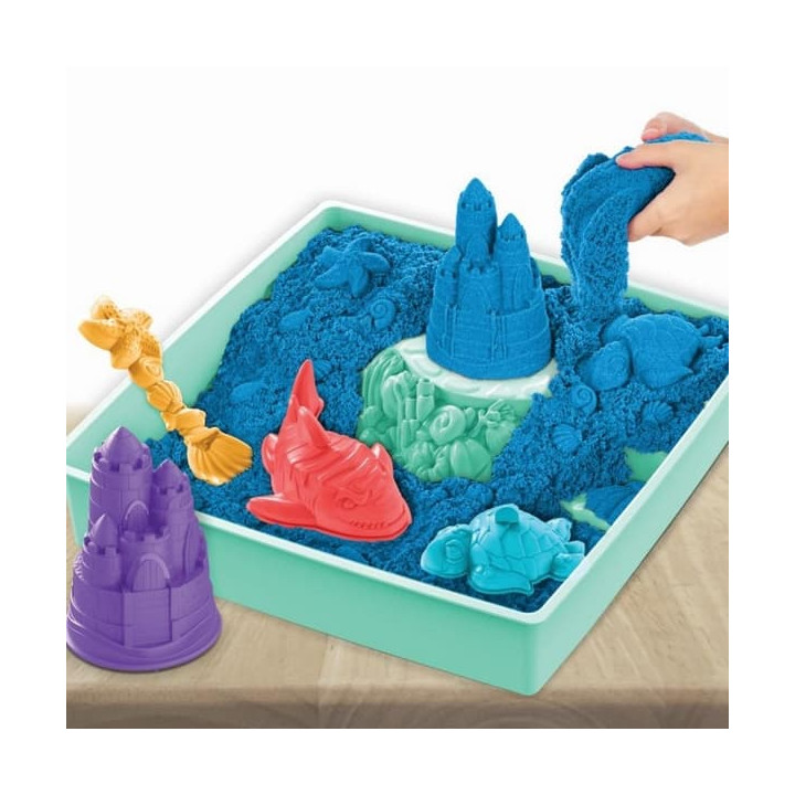 KINETIC SAND KRABICE TEKUTÉHO PÍSKU S PODLOŽKOU MODRÁ
