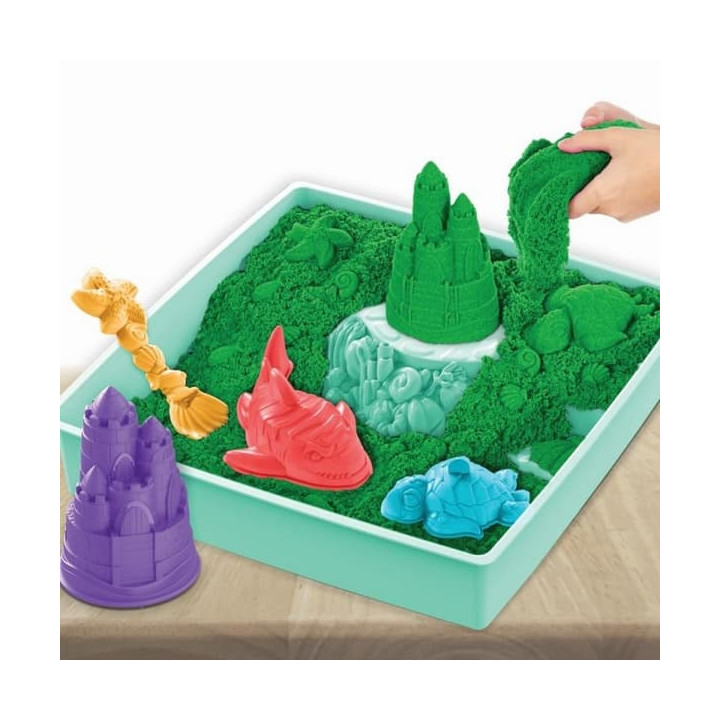 Kinetic sand krabice tekutého písku s podložkou zelená barva