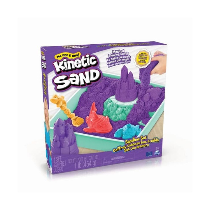 Kinetic sand krabice tekutého písku s podložkou fialová barva